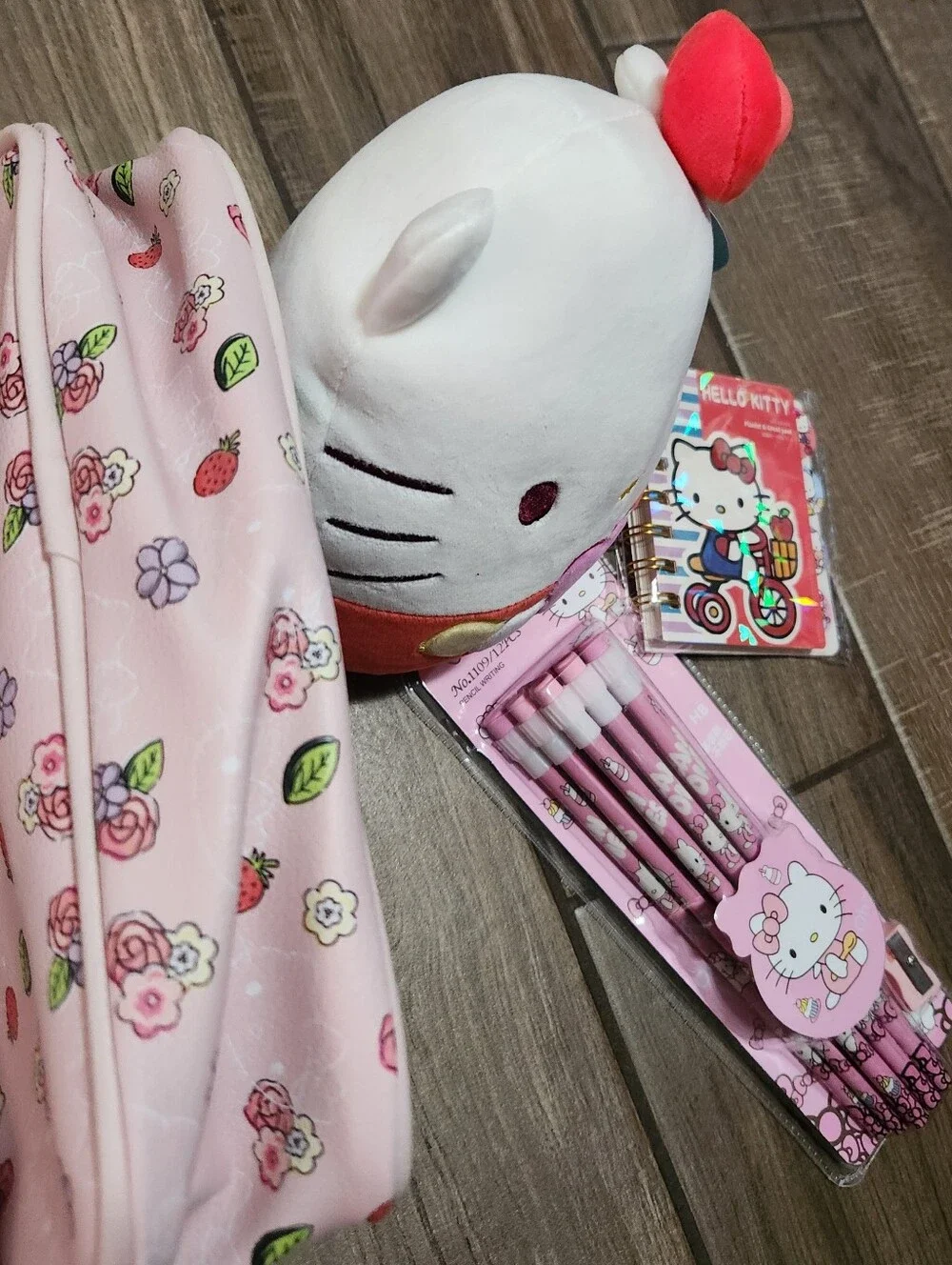 Hello Kitty Squishmallow, Pencil Pouch, Pencils, mini notebook